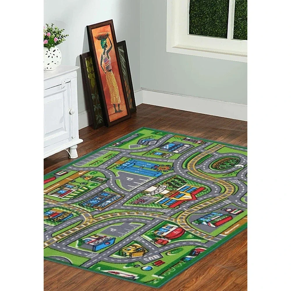 Rectangle Shape Kids Rug Carpet with Anti Skid Backing Made‎ Of Nylon-3 x 5 feet